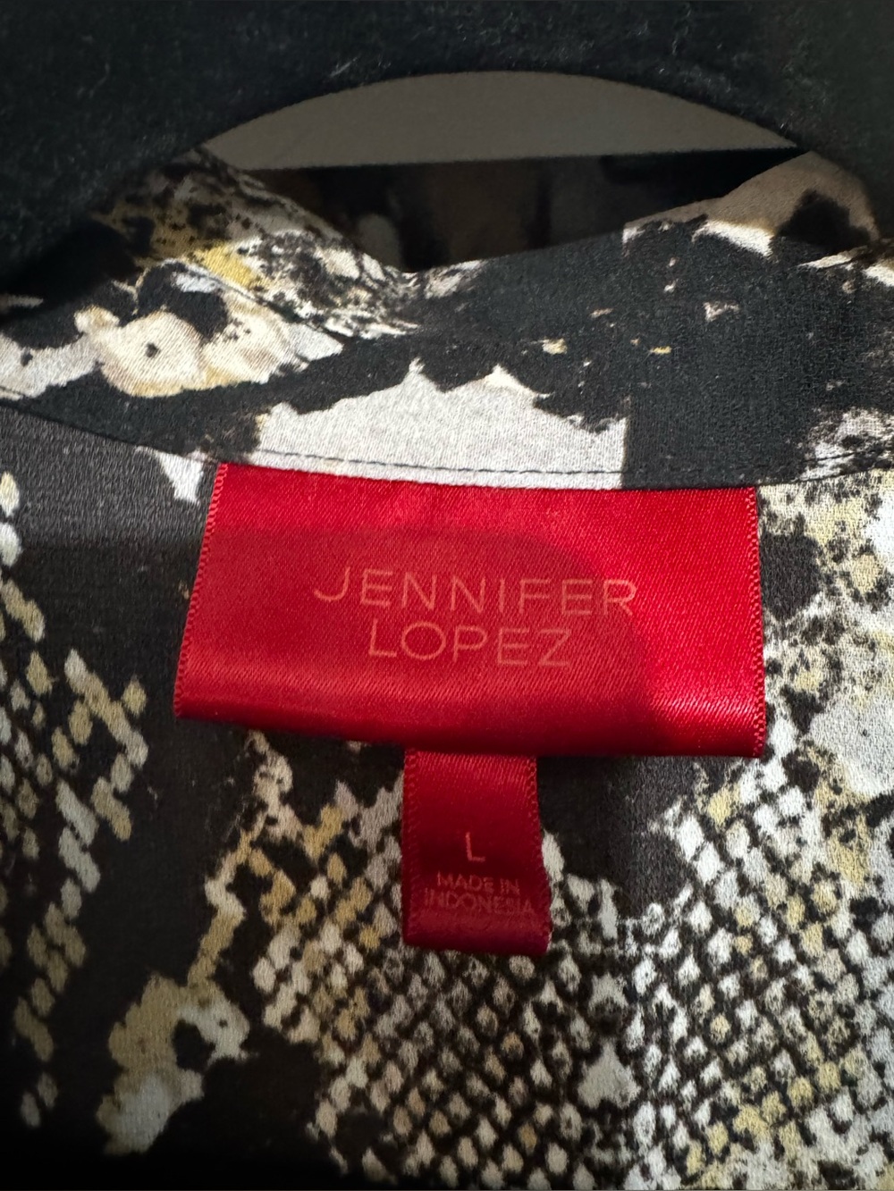 JLo Snake-Print Wrap Dress in Black, White & Gold - Picture 4 of 4